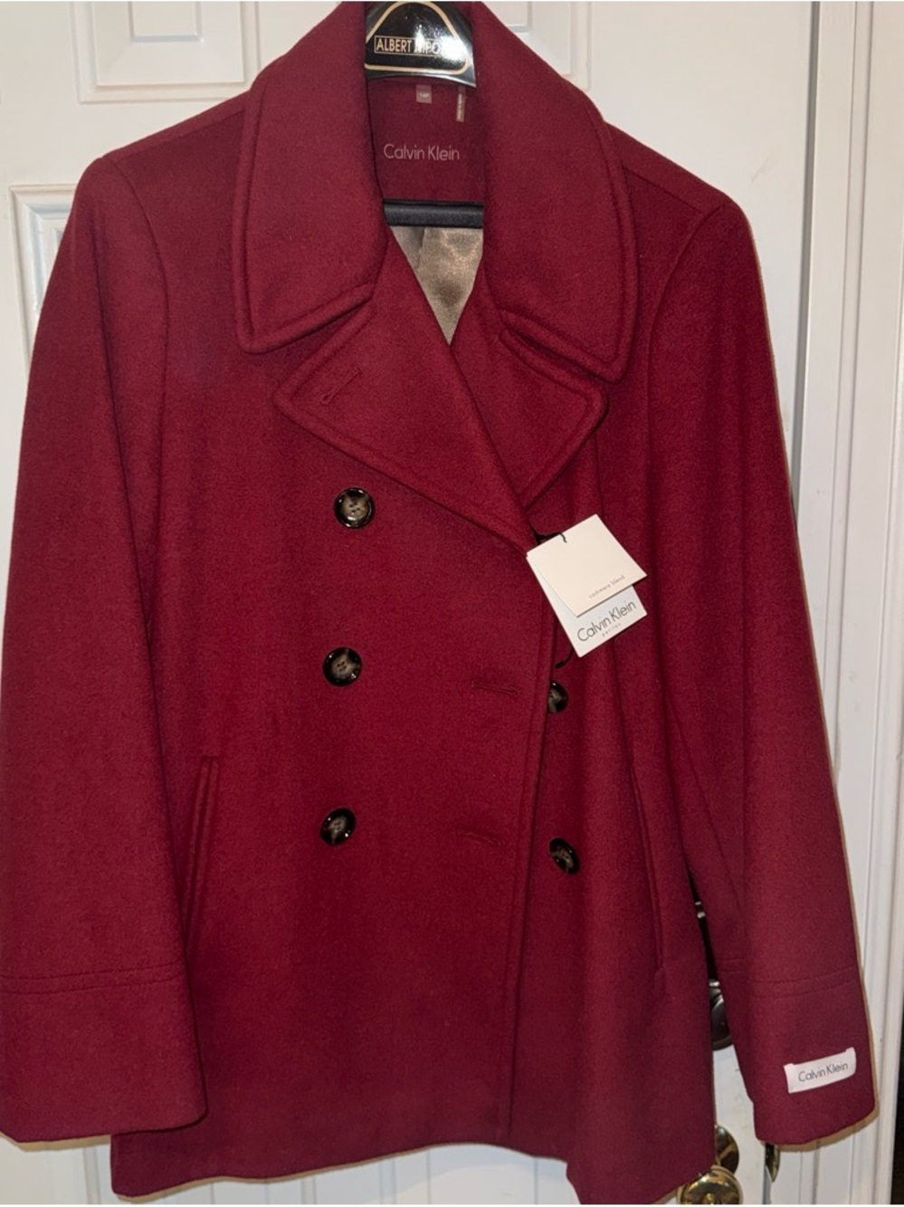 NWT Calvin Klein Women's Double-Breasted Peacoat
